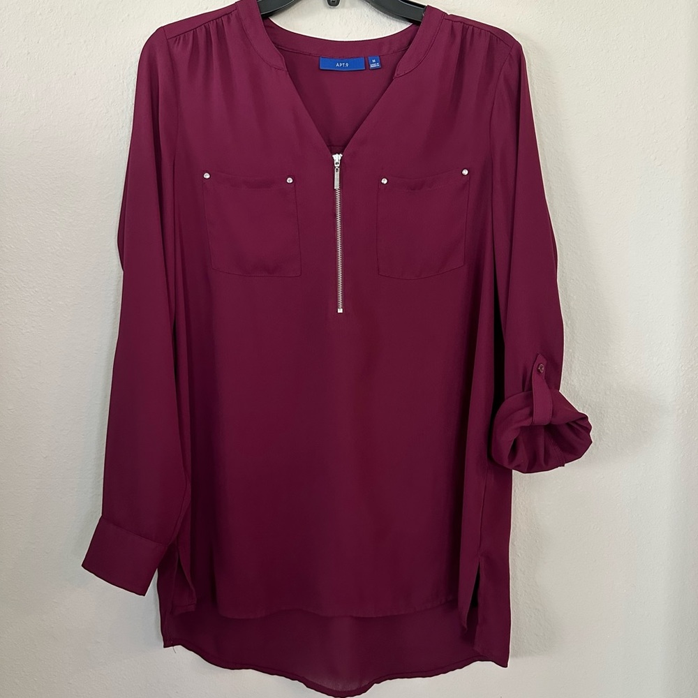 Apt 9 Women’s Blouse Long or Mid Sleeve Option M